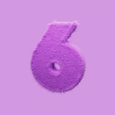 Purple Furry Number 6 GIF