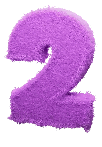 Purple Furry Number Two Sticker