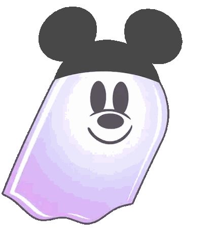 Purple Ghost With Mickey Mouse Ears Sticker