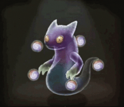 Purple Ghost With Yellow Eyes GIF