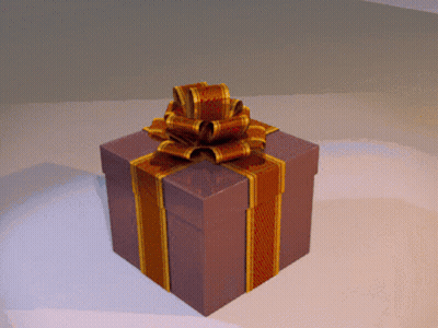 Purple Gift Box With Gold Bow GIF