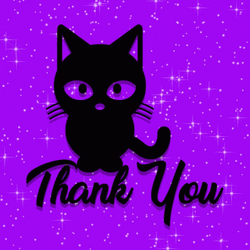 Purple Glittery Thank You Cat GIF