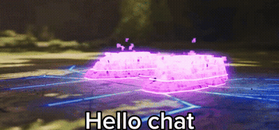 Purple Glowing Object Saying Hello Chat GIF