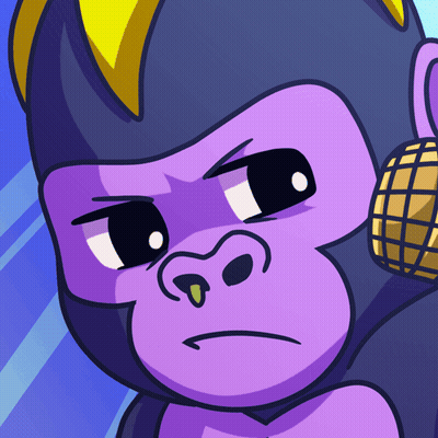 Purple Gorilla With Microphone GIF