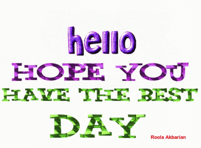 Purple Green Hello Hope You Have Best Day GIF