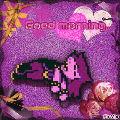 Purple Greeting Card Says Good Morning GIF