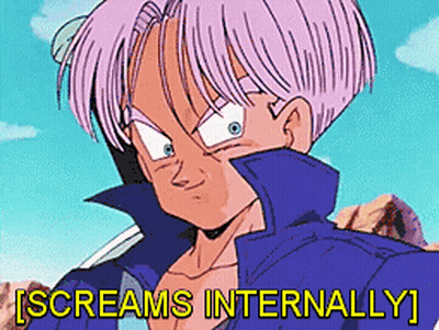 Purple Hair Cartoon Character Screams Internally GIF