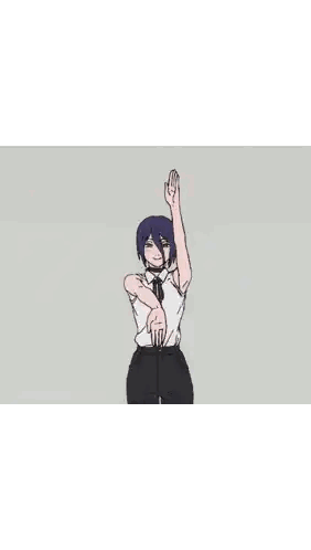 Purple Hair Girl Arms Outstretched Sticker