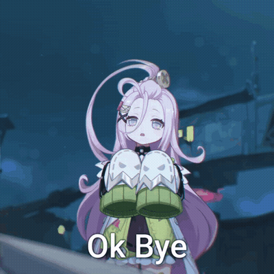 Purple Hair Girl Holding Ghost Shoes Saying Ok Bye GIF