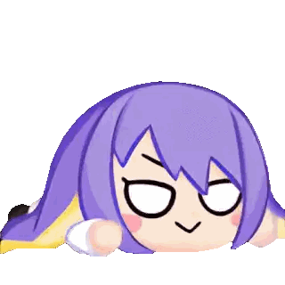 Purple Hair Girl Resting Sticker