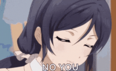 Purple Hair Girl Saying No You Eyes Closed GIF