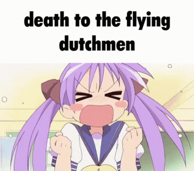 Purple Hair Girl Screaming Death To The Flying Dutchmen GIF
