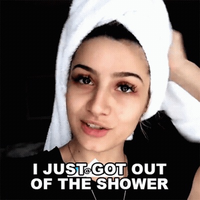 Purple Hair Girl Showering Me Frfr GIF