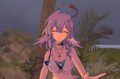 Purple Hair Girl Smiling Holding Microphone Saying Love GIF