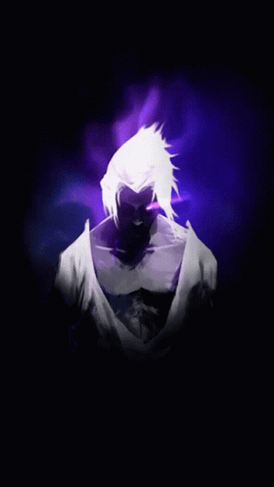 Purple Hair Person On Black Background GIF