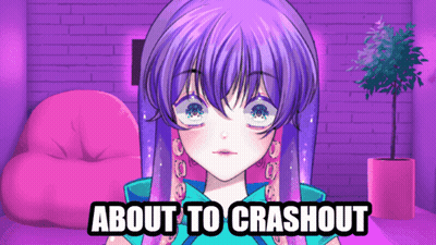 Purple Haired Anime Girl About To Crash Out GIF