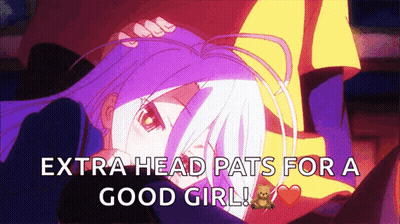Purple Haired Anime Girl Extra Head Pats Good Girl GIF