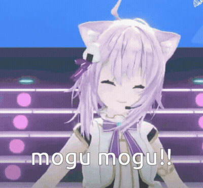 Purple Haired Anime Girl Mogu Mogu GIF