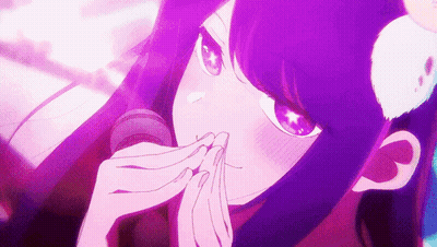Purple Haired Anime Girl With Headphones GIF
