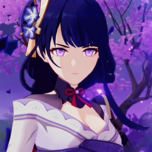 Purple Haired Anime Girl With Purple Eyes GIF