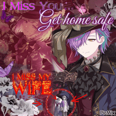 Purple Haired Anime Saying Get Home Safe GIF