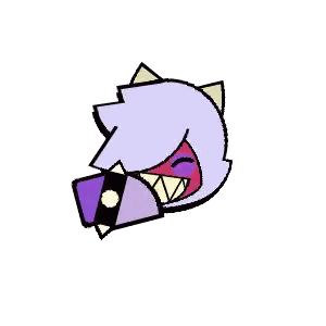 Purple Haired Cartoon Character Laughing Sticker