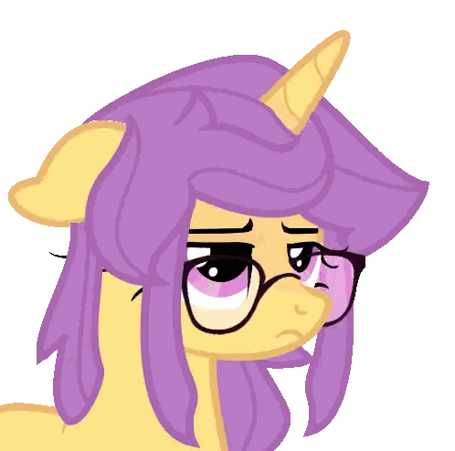 Purple-Haired Cartoon Pony With Glasses Sticker