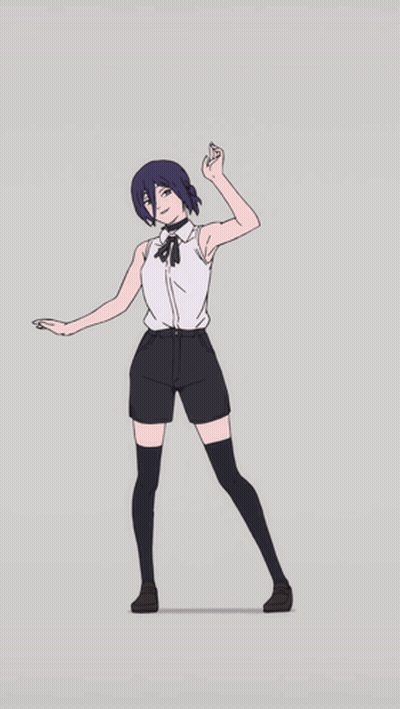 Purple-Haired Girl In Black Shorts Dancing GIF
