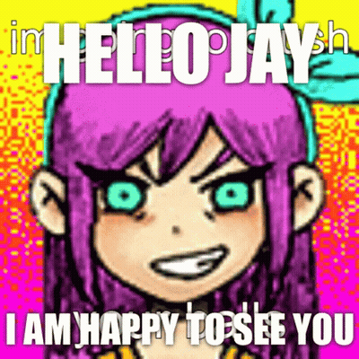 Purple Haired Girl Saying Hello Jay GIF