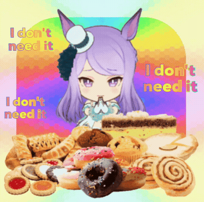 Purple-Haired Girl With Food I Don't Need It GIF