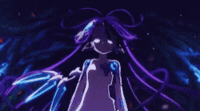 Purple Haired Girl With Sword In Dark GIF