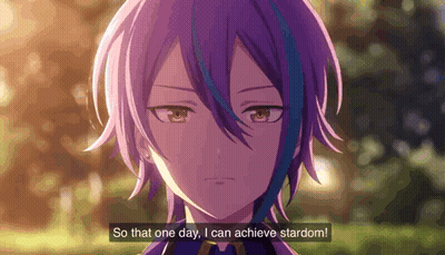 Purple-Haired Person Says One Day Achieve Stardom GIF