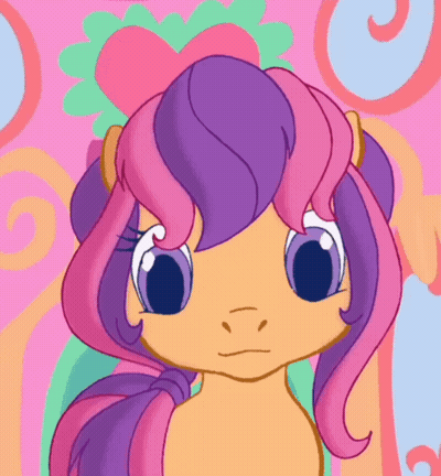 Purple-Haired Pony With Blue Eyes GIF