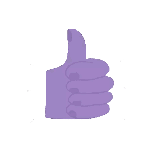 Purple Hand Giving Thumbs Up Sticker