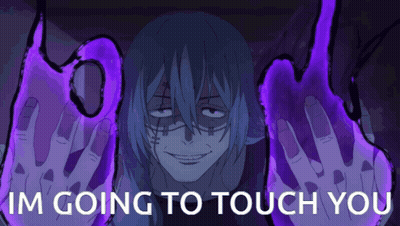 Purple Hands Cartoon I'm Going Touch You Bottom GIF