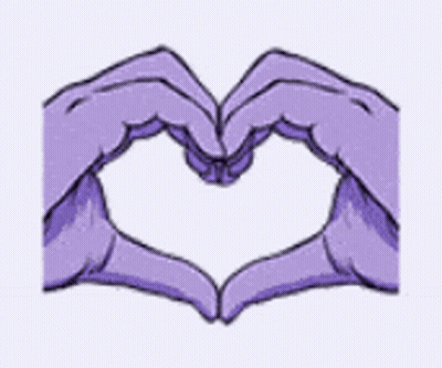 Purple Hands Making Heart Shape GIF
