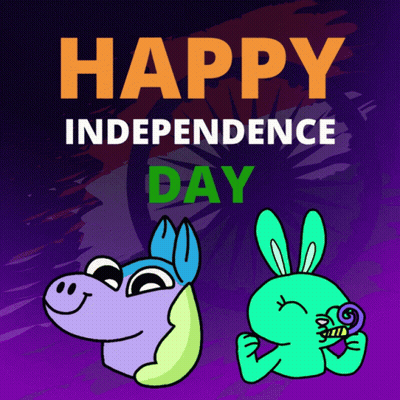 Purple Happy Independence Day Poster GIF