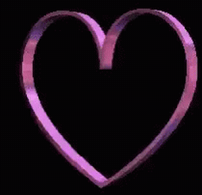 Purple Heart Floating On Black Background GIF