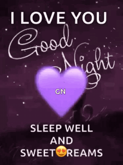 Purple Heart I Love You Good Night Sleep Well Sweet Dreams GIF