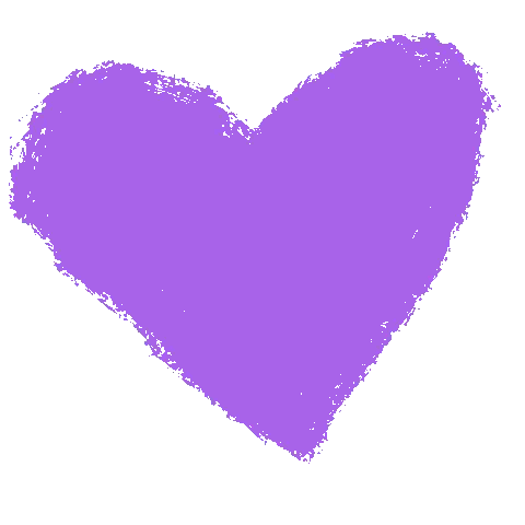 Purple Heart Painted On White Sticker