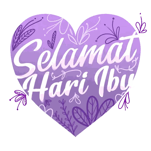Purple Heart Saying Happy Mother's Day Sticker