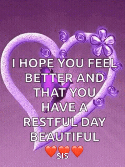 Purple Heart Saying Hope You Feel Better GIF