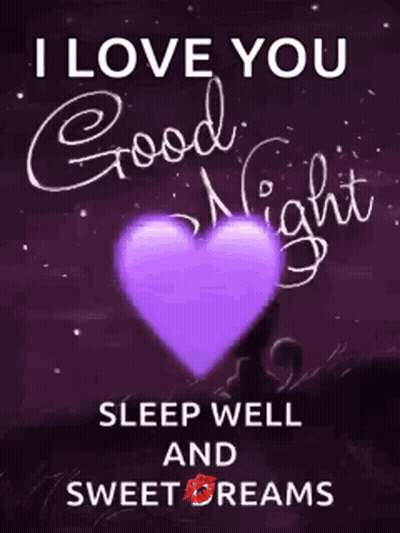 Purple Heart Saying Sleep Well GIF