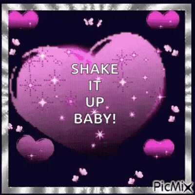 Purple Heart Shake It Up Baby With Pink Hearts GIF