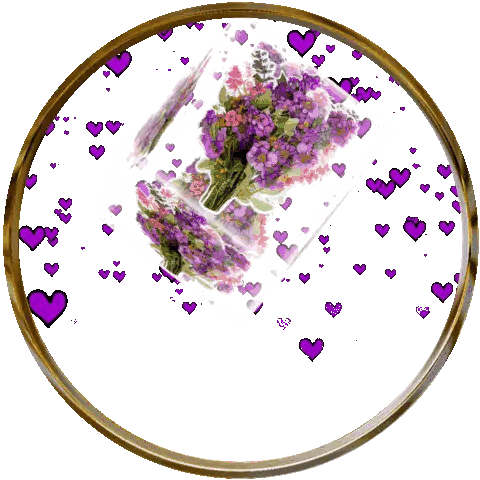 Purple Heart Surrounded By Flowers Sticker