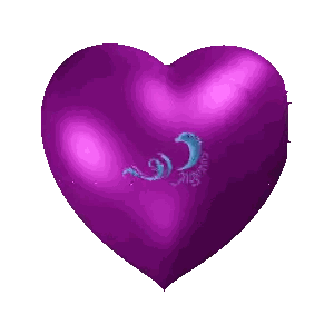 Purple Heart With Blue Swirl Sticker