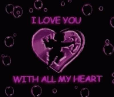 Purple Heart With Bubbles I Love You With All My Heart GIF