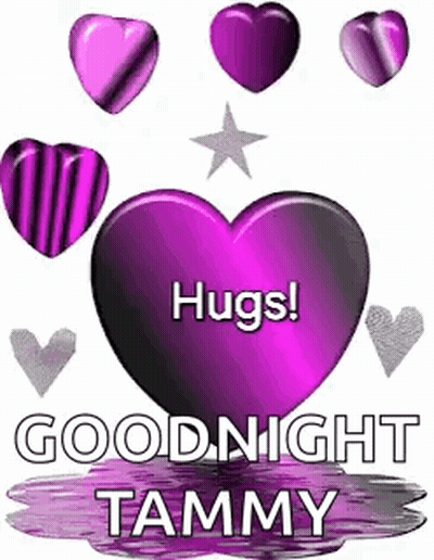 Purple Heart With Hugs Good Night Tammy GIF