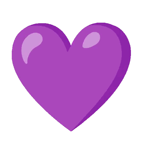 Purple Heart With Shadow Sticker