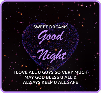 Purple Heart With Sweet Dreams Good Night GIF